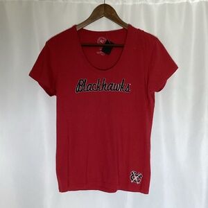 1265. Women's Chicago Blackhawks T-Shirt VGUC Size XL